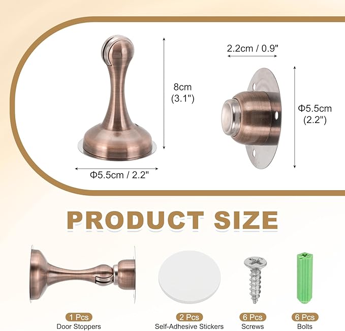 MECCANIXITY Magnetic Door Stoppers Stainless Steel Door Stops, Wall Floor - Image 2