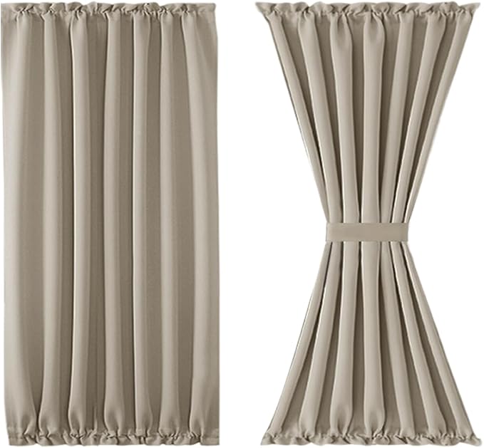 DWCN French Door Curtains – Rod Pocket Thermal Blackout Curtain - Image 7