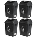 4 Pack Plastic Swing Lid Trash Can, 6 Gallon Trash Cans by Nihenok