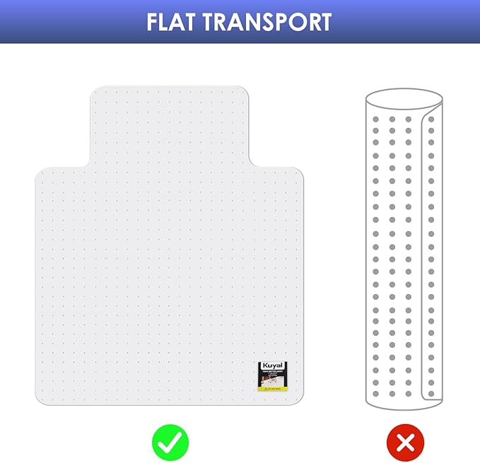 Kuyal Office Chair Mat for Carpet, 2 Pack 45x53 Clear Heavy Duty Computer Chair - Image 7