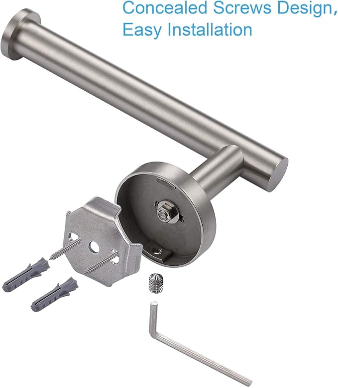 TASTOS Toilet Paper Holder SUS304 Stainless Steel Round Size Brushed Nickel 2 - Image 5