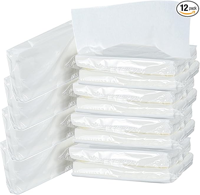 12 Bags Car Tissue Refills, 360 Sheets Car Travel Napkins, Disposable White by Unknown