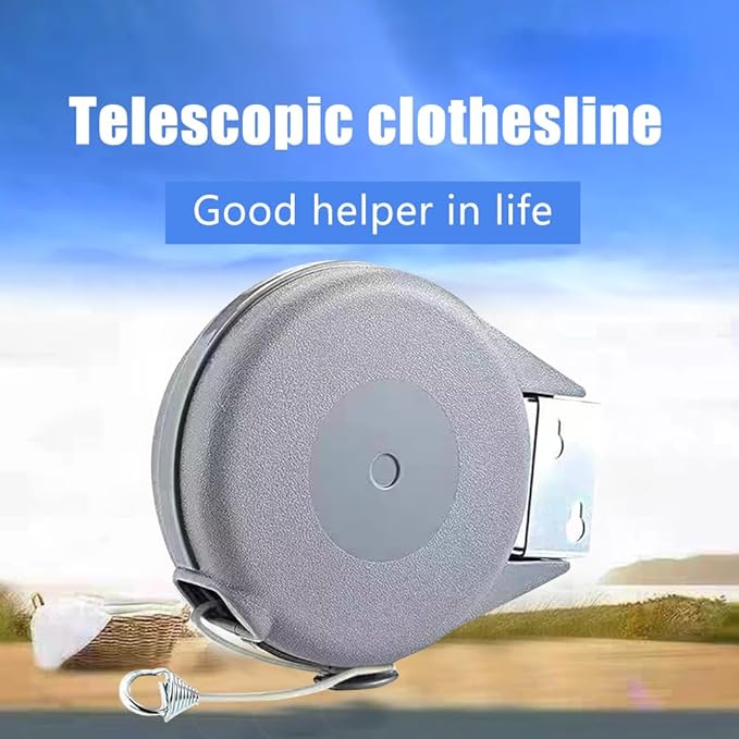 Retractable Clothesline Used to Outdoor，49 feet PVC Line Retracting，Including - Image 2