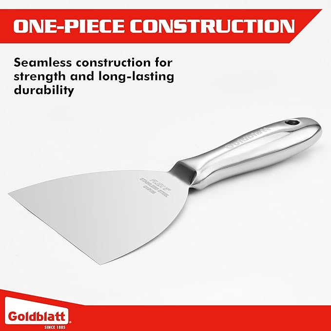 Goldblatt 5" Putty Knife, One-Piece Paint Scraper Tool, All Stainless Steel - Image 3