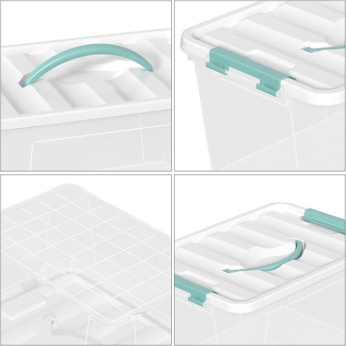 Xyskin 6 Pack 14 Quart Stackable Plastic Storage Bins - Image 3