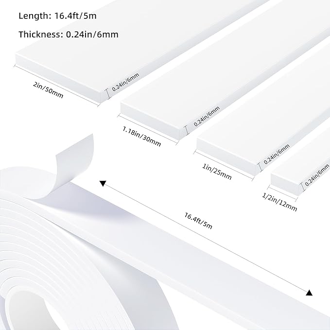 Weather Stripping Door Seal White, 2Inch Wide X 1/4 Inch Thick, Air Conditioner - Image 2