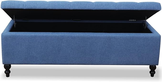 Storage Ottoman 50.2 Inches Upholstered Fabric Storage Ottoman Bench，Button - Image 6