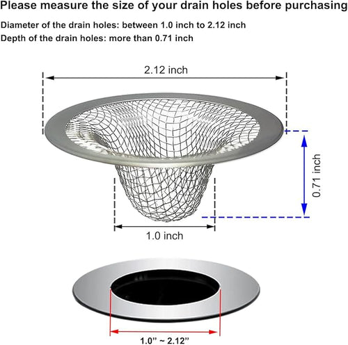 1.0" Bathroom Sink Drain Strainers, Mop Pool, RV Sink, Stainless Steel Drain - Image 2