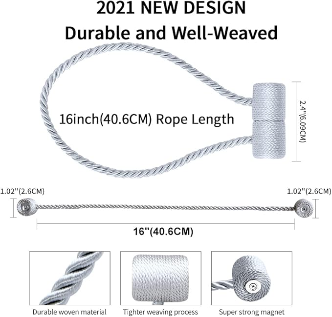 18 Inch Strong Magnetic Curtain Tiebacks, Curtain Holdbacks Modern Upgrade - Image 6
