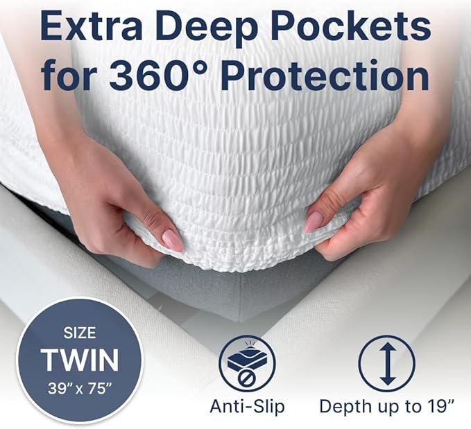 PAULATO BY GA.I.CO Twin Waterproof Mattress Protector – Mattress Cover - Image 6