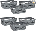 Glad Plastic Storage Basket Set, Value Pack of 6 | Open Storage Bins by GladTrashFoodStorage