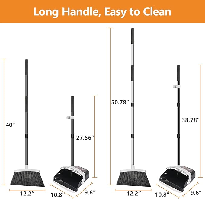 Broom and Dustpan Set, Heavy Duty Dust Pan - Image 4