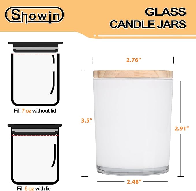 Thick Candle Jars for Making Candles 12 Pcs, 7 OZ Empty Jars - Image 2