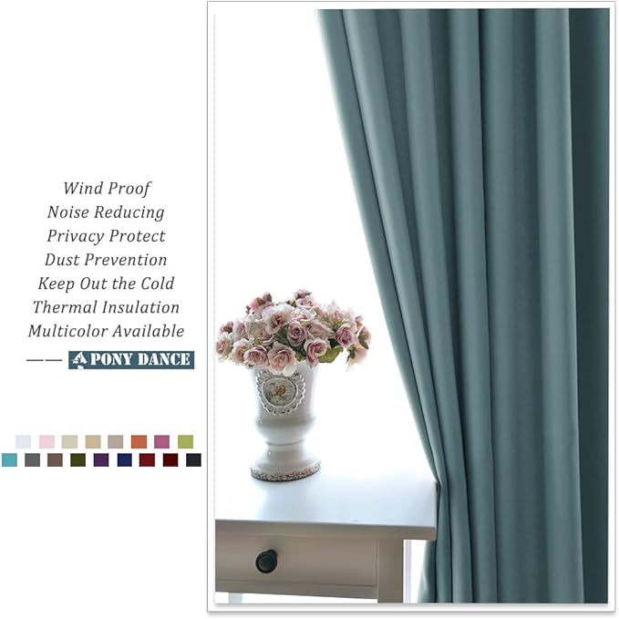 PONY DANCE Small Curtains Blackout, Privacy Energy Efficiency Mini Curtains - Image 5