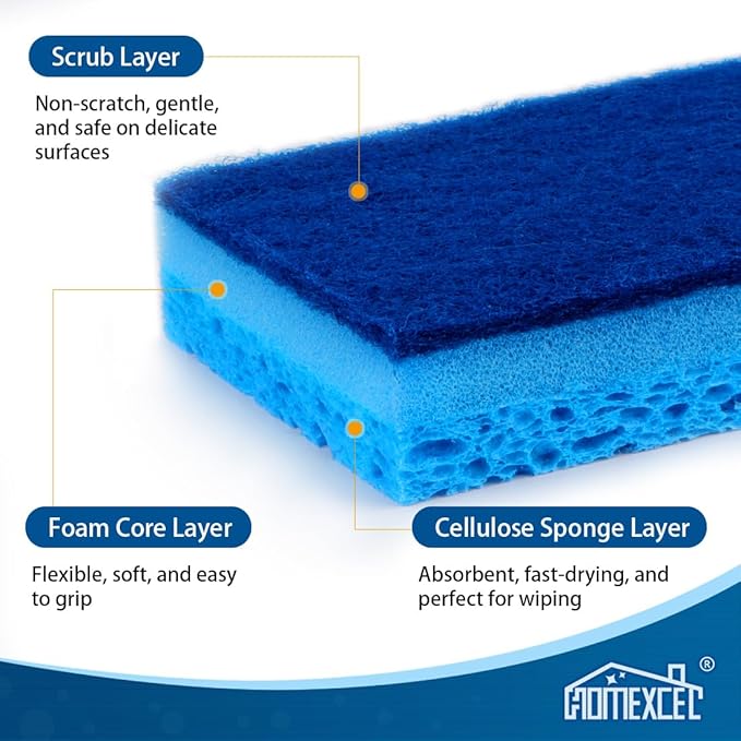 HOMEXCEL Sponges Kitchen 12pcs, Non-Scratch Sponges - Image 2