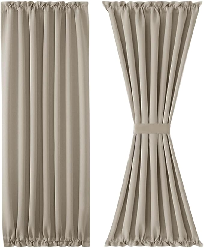 DWCN French Door Curtains – Rod Pocket Thermal Blackout Curtain - Image 7