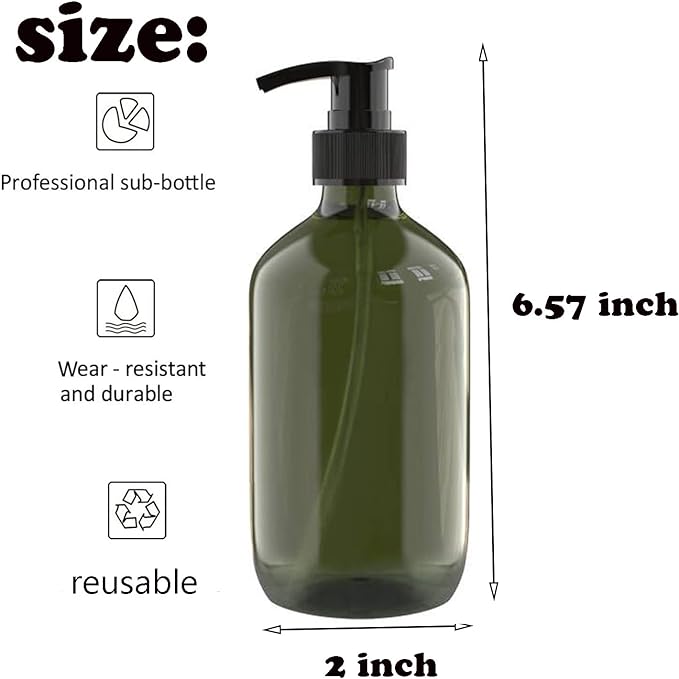2 PCS 10 OZ Pump Bottle Plastic Pump Lotion Dispenser Empty Bottles Refillable - Image 2