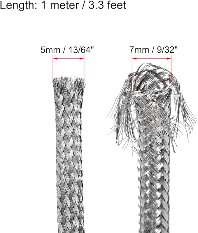 uxcell 3.3Ft - 13/64 Inch 304 Stainless Steel Sleeving Expandable Hose Cover - Image 2