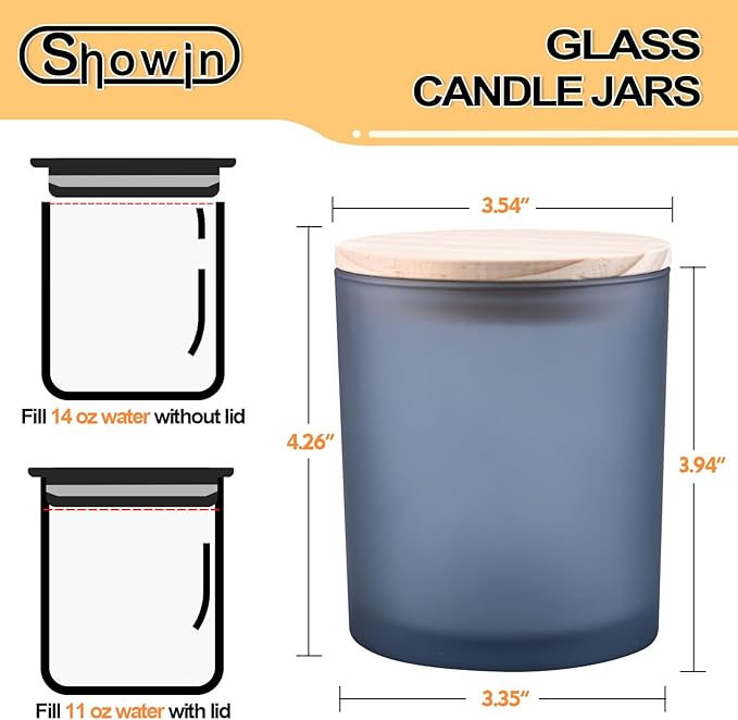 14 OZ Thick Candle Jars for Making Candles 12 Pcs, 3 Wick Empty Jars - Image 5