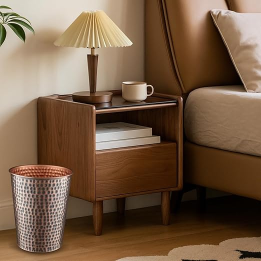 Monarch Abode Handcrafted Metal Wastebasket Trash Can - Image 7