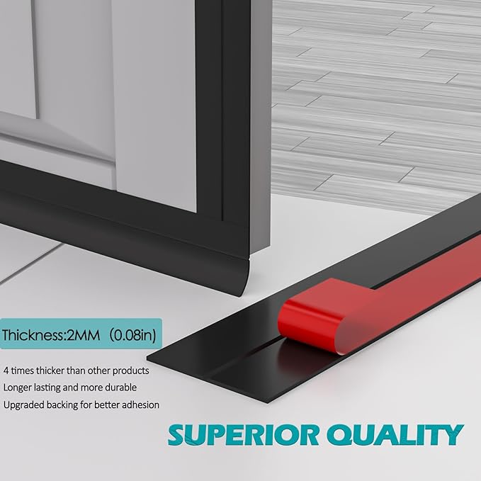 Heavy-Duty 36 ft x 1 in Weather Stripping, Extra Thick 2mm Door Draft Stopper - Image 9