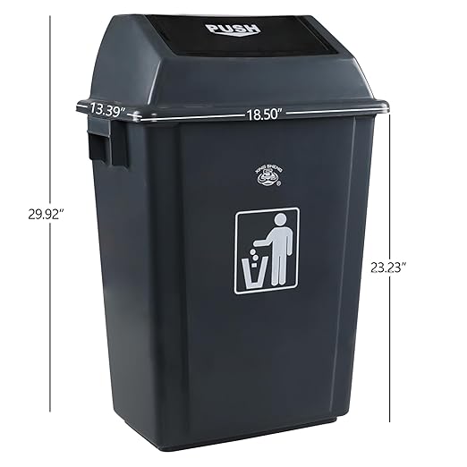 4 Packs 18 Gallon Large Commercial Trash Can, Kitchen Waste Bin - Image 2