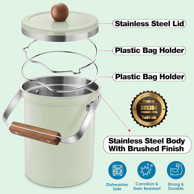 Kitchen Countertop Compost Bin 101Ounces / 3Liter - Image 6