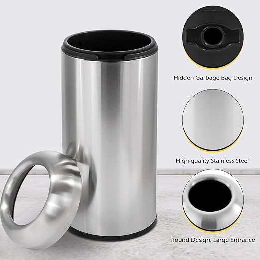 Dyna-Living Large Trash Can Outdoor Stainless Steel Garbage Can - Image 5