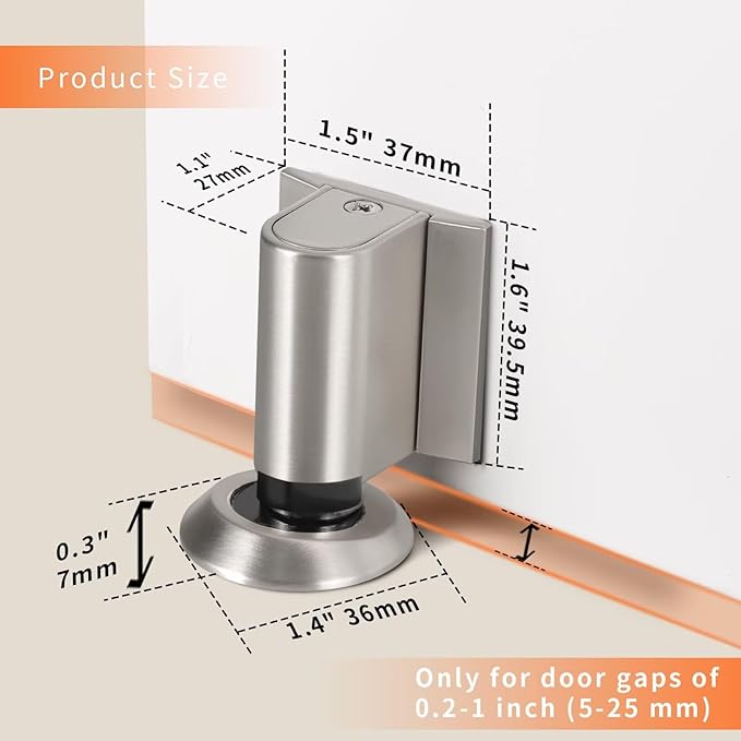 Bak Bo Magnetic Door Stoppers 4 Pack Bottom of Door Holder Keep Door Open No - Image 2