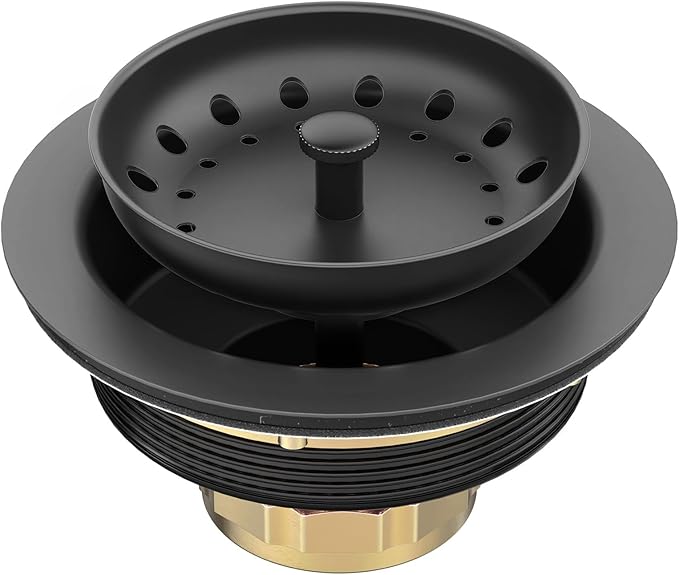 BOTEMY Stainless Steel Black Sink Drain Strainer Kit 3-1/2 inch Kitchen Drain by BOTEMY