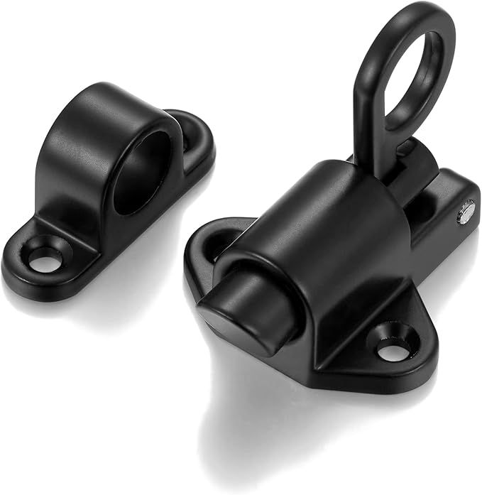 6 Packs Self-Closing Latches，Black Spring Door Lock，Resilient Bolt Latch - Image 3