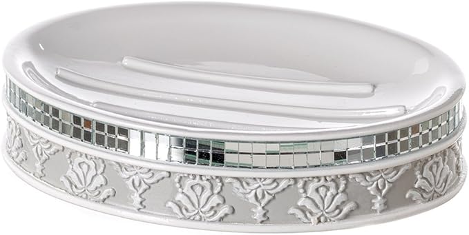 Creative Scents Mirror Damask Bathroom Accessory Set Complete - Image 9