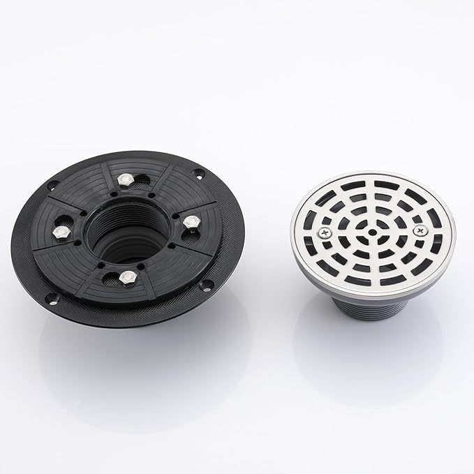 RANDOM Round Shower Drain Brushed Nickel 4 Inch Shower Drain - Image 8