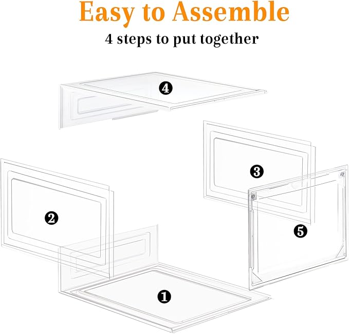 8 Pack Shoes Box Display Case Thicken Shoe Organizer Stackable Boxes - Image 6