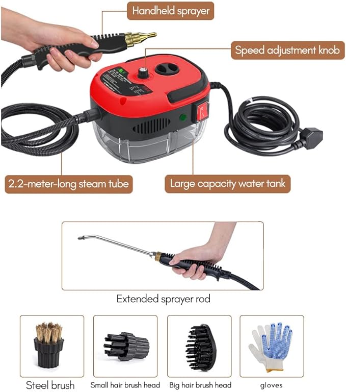 Decdeal Steam Cleaner - 2500W High Temperature Pressurized Handheld Steam - Image 6
