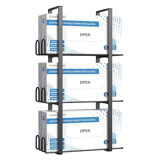 Glove Holder Dispenser for Wall Mount, Wall-Mounted Triple Rubber Box Holder by Giftormous