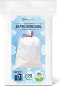 SIMPLI-MAGIC 17 Gallon Drawstring Trash Bags, 120 Pack – Tall Kitchen Garbage by SIMPLI-MAGIC