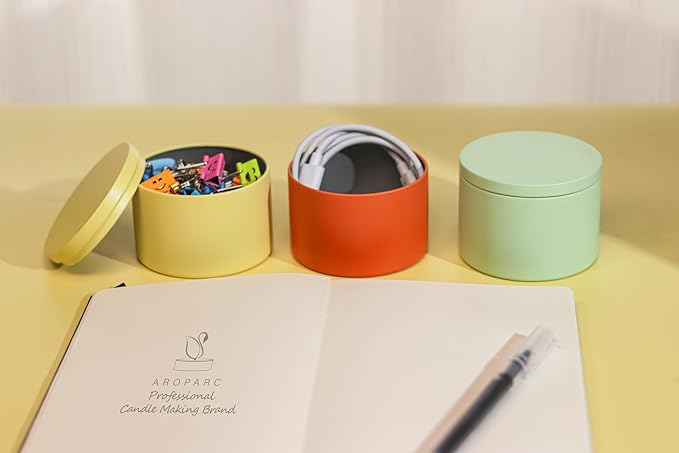 Aroparc Candle Tins with Lids, 3 Wicks Candle Containers 12 Pack 14oz/420ml - Image 6