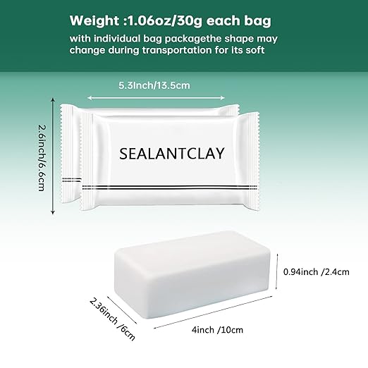 Pack of 4 White Seal Putty Waterproof Duct Seal Repair Sealing Clay, Quick - Image 3