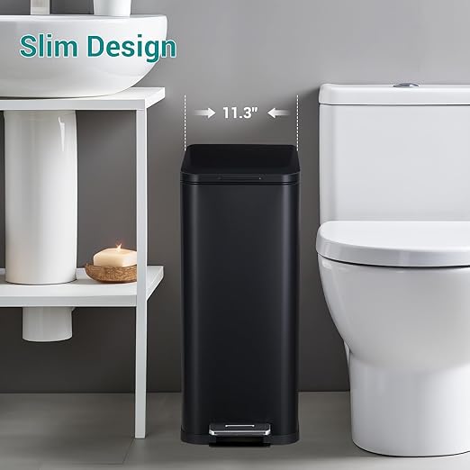 13.2 Gallon / 50L Kitchen Trash Can, Slim Stainless Steel Garbage Can - Image 6
