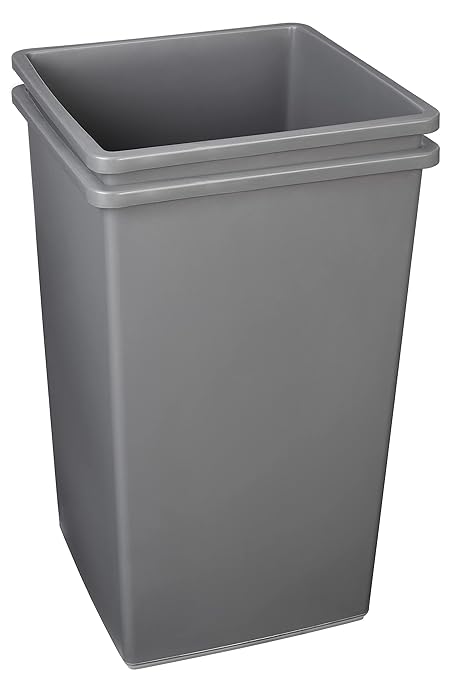 Amazon Basics Square Waste Container Open Top Wastebasket, Plastic Bins - Image 2