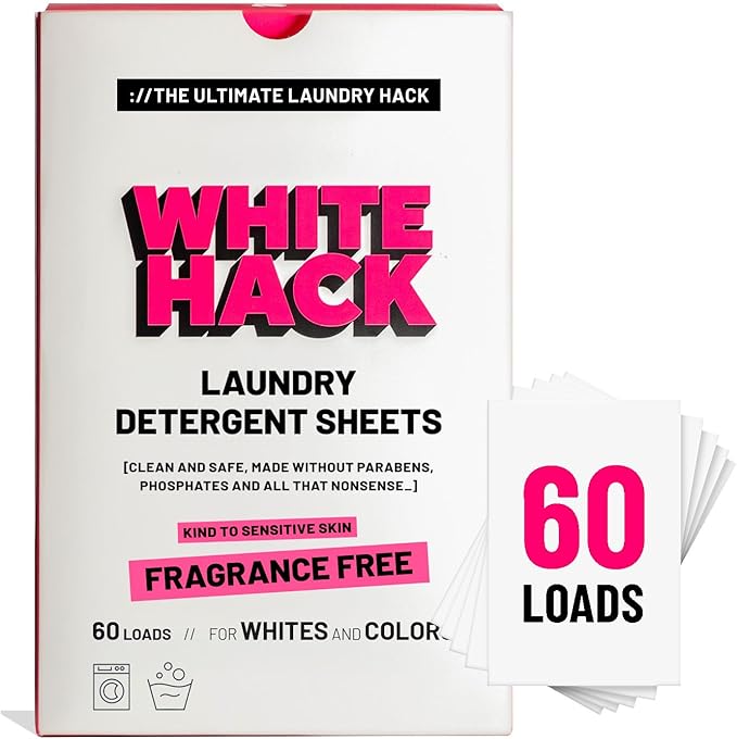 Fragrance Free Laundry Detergent Sheets | Clothes Detergent Laundry Soap Sheets by WhiteHack