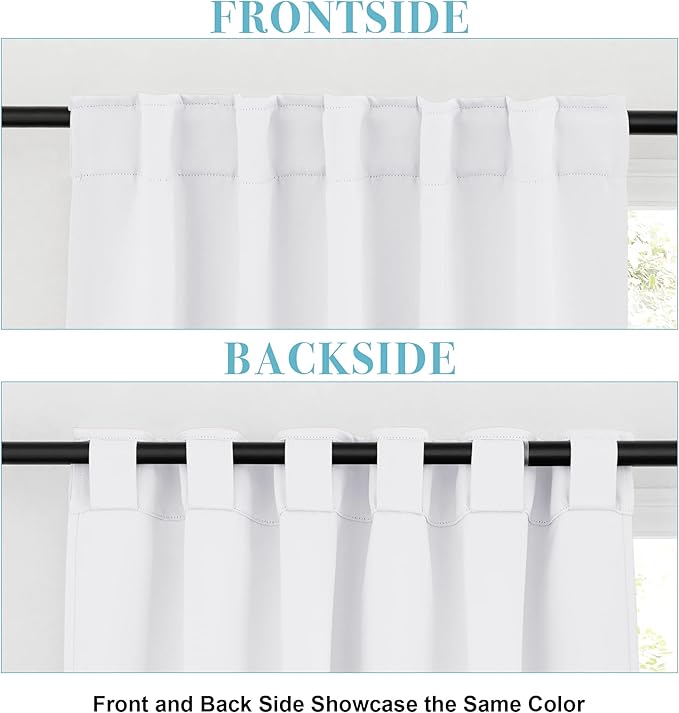 RYB HOME Blackout Curtains for Living Room, Back Tab & Rod Pocket Top - Image 2