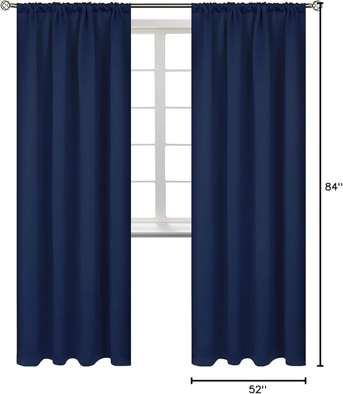 BGment Rod Pocket Blackout Curtains 84 Inches Long - Image 7