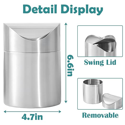 Mini Trash Can, Tiny Desktop Trash Bin - Image 2