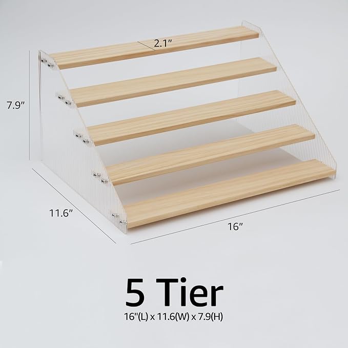 nianfeng Tiered Spice Rack, 5-Tier Spice Pantry Kitchen Cabinet Organizer - Image 6