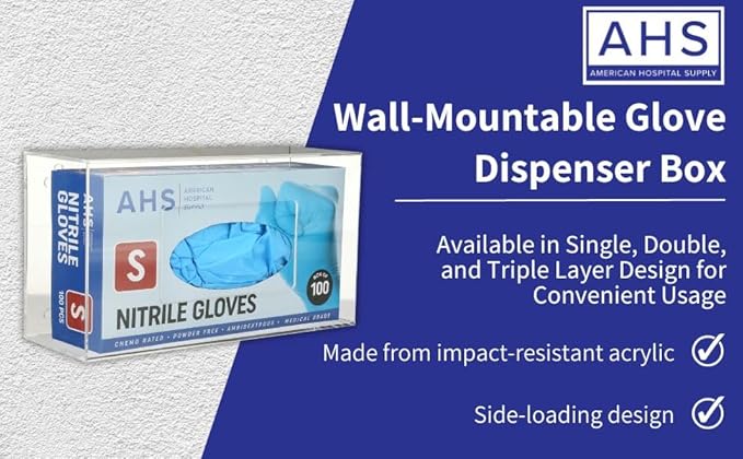 AMERICAN HOSPITAL SUPPLY Wall-Mount Double Glove Dispenser | Clear Acrylic - Image 6
