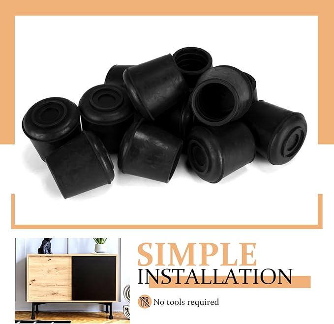 5/8" Round Rubber Chair Leg Tips Caps, 16 Pack Small Chair Leg Floor Protectors - Image 7