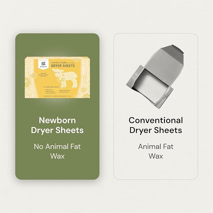 Grab Green Newborn Baby Dryer Sheets, 40 Sheets, Chamomile Scent, Plant and - Image 5