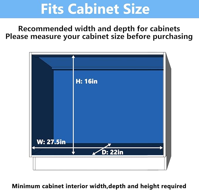 LOVMOR 2 Tier Individual Pull Out Cabinet Organizer 27" W x 21½" D, Slide Out - Image 4
